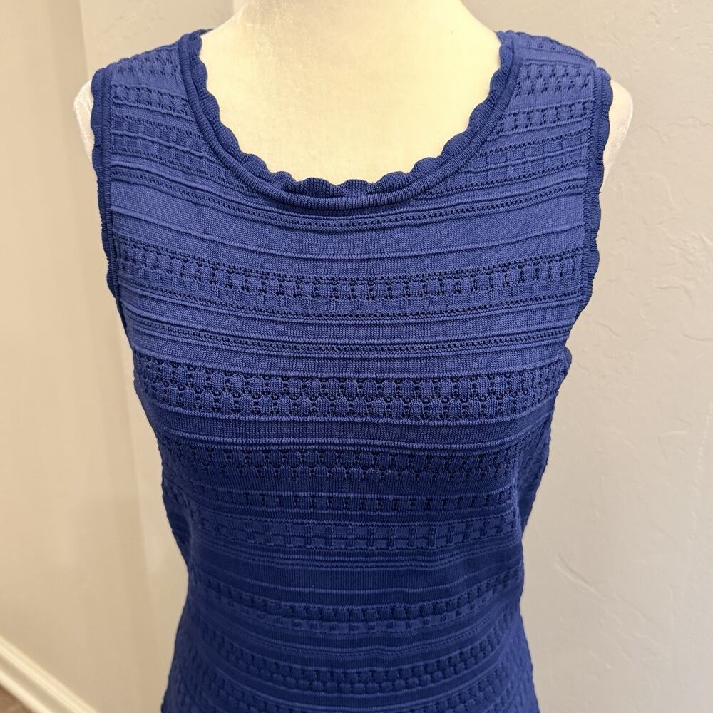 White House Black Market Women’s Dress Size S Fit Flare Sleeveless Blue (A0132) - Picture 3 of 7